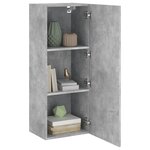 vidaXL Meuble TV mural gris béton 40 5x30x102 cm bois d'ingénierie