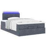 vidaXL Lit ottoman avec matelas et LED gris foncé 90x200cm