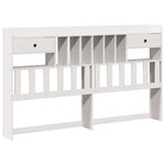 vidaXL Lit bibliothèque sans matelas blanc 180x200 cm bois pin massif