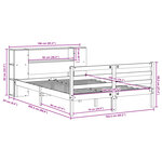 vidaXL Lit bibliothèque sans matelas cire marron 160x200 cm pin massif