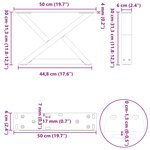 vidaXL Pieds de table basse 2 pièces Noir 50 x (30-31 3) cm Acier