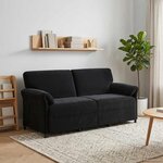 vidaXL Sofa 3 places Noir 198 x 83 x 95 cm Velours