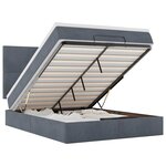 vidaXL Cadre de lit ottoman avec matelas gris foncé 140x190 cm velours