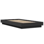vidaXL Cadre de lit avec lumières LED sans matelas noir 75x190 cm
