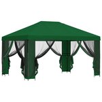 vidaXL Abri de jardin avec parois 4 × 3 m Vert Polyester et Acier