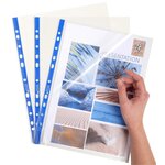 Etui Carton De 100 Pochettes Perforées Stop Doc Ouverture En Coin - Polypropylène Lisse 6/100e - A4 - Cristal - Exacompta