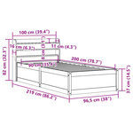 vidaXL Cadre de lit avec tête de lit cire marron 90x200 cm bois de pin