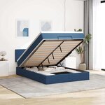 VidaXL Cadre de lit ottoman avec matelas bleu 140x200 cm tissu