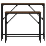 vidaXL Tables console 2 Pièces chêne marron bois d'ingénierie