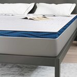 vidaXL Coussins de Matelas Blanc et bleu 140 x 200 cm