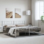vidaXL Cadre de lit métal sans matelas et pied de lit blanc 183x213 cm
