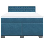 vidaXL Sommier à lattes de lit et matelas bleu 140x190 cm velours