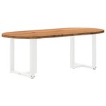 vidaXL Table à manger 220x100x74 cm bois de chêne massif ovale