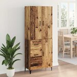 vidaXL Haut Armoire Bois Ancien 69 5 x 34 x 180 cm Bois d'ingénierie