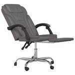 vidaXL Fauteuil inclinable de bureau Gris Similicuir