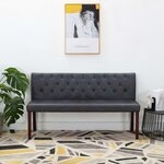 vidaXL Banc 148 5 cm Gris Similicuir daim