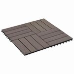 vidaXL Carreau de terrasse 22 Pièces Marron foncé 30 x 30 cm WPC