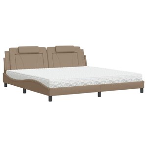 vidaXL Lit avec matelas cappuccino 200x200 cm similicuir