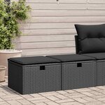 vidaXL Salon de jardin avec coussins 2 Pièces noir résine tressée acacia