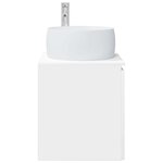 vidaXL Vanité de lavabo mural Blanc brillant 49 5 x 44 5 x 66 cm