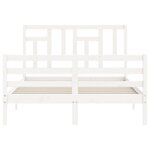 vidaXL Cadre de lit sans matelas blanc bois massif