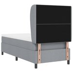 vidaXL Lit à ressorts avec matelas Gris clair 80 x 200 cm tissu