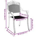 Chaises de jardin vidaXL 2 Pièces en alu moulé noir