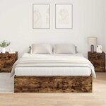 vidaXL Cadre de lit avec rangement Chêne fumé 140 x 190 cm