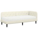 vidaXL Cadre de lit d'angle Crème 80 x 200 cm Velours