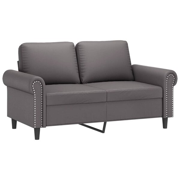 vidaXL Canapé à 2 places Gris 120 cm Similicuir