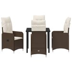 vidaXL Ensemble de salle à manger de jardin 5 pièces avec coussins Marron Poly Rattan