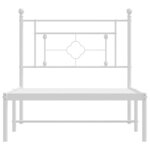 vidaXL Cadre de lit métal sans matelas avec tête de lit blanc 90x200cm