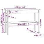 vidaXL Table console 110x40x75 cm Bois massif de pin