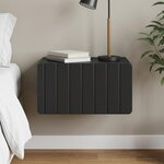 vidaXL Cabinet de chevet mural avec tiroir Noir 49 x 34 5 x 24 cm