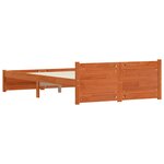 vidaXL Cadre de lit Brun cire 205.5 x 95.5 x 51 cm Pin massif