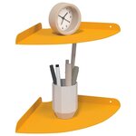 vidaXL Étagère Flottante d'Angle 2 pc Jaune moutarde 24 x 24 x 2 cm