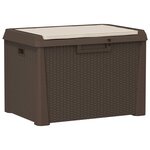 vidaXL Boîte de rangement jardin coussin de siège marron 125 L PP