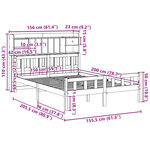 vidaXL Lit bibliothèque sans matelas blanc 150x200 cm bois pin massif