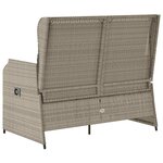 vidaXL Banc de jardin avec coussin Gris clair Poly rotin