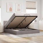 VidaXL Cadre de lit ottoman avec matelas taupe 200x200 cm tissu