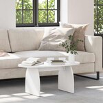 vidaXL Table basse Blanc 80 x 40 x 35 cm Bois massif en pin