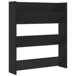 vidaXL Armoire à chaussures murale noir 80x18x90 cm bois d'ingénierie