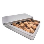 Boîte à sucre plate fer blanc  vernis alimentaire  19 x 12 x 3.5 cm