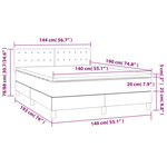 vidaXL Sommier à lattes de lit avec matelas Gris clair 140x190cm Tissu