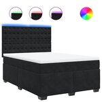 vidaXL Sommier à lattes de lit et matelas Noir 160x200 cm Velours