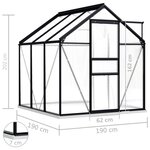 vidaXL Serre avec cadre de base Anthracite Aluminium 3 61 m²