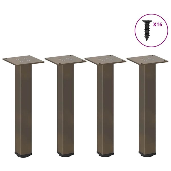 vidaXL Pieds de table basse 4 pièces Acier naturel 42-44 cm Acier