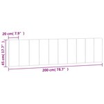 vidaXL Coussin de tête de lit Hanko bleu 200 cm velours