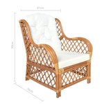 vidaXL Canapé avec coussin Marron clair Rotin naturel et lin