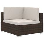 vidaXL Chaises d'angles lot de 2 avec coussins Résine tressée Marron